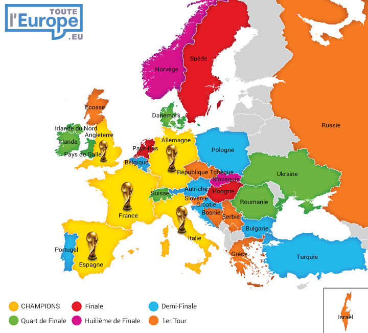 Les nations européennes à la Coupe du monde de football Touteleurope.eu