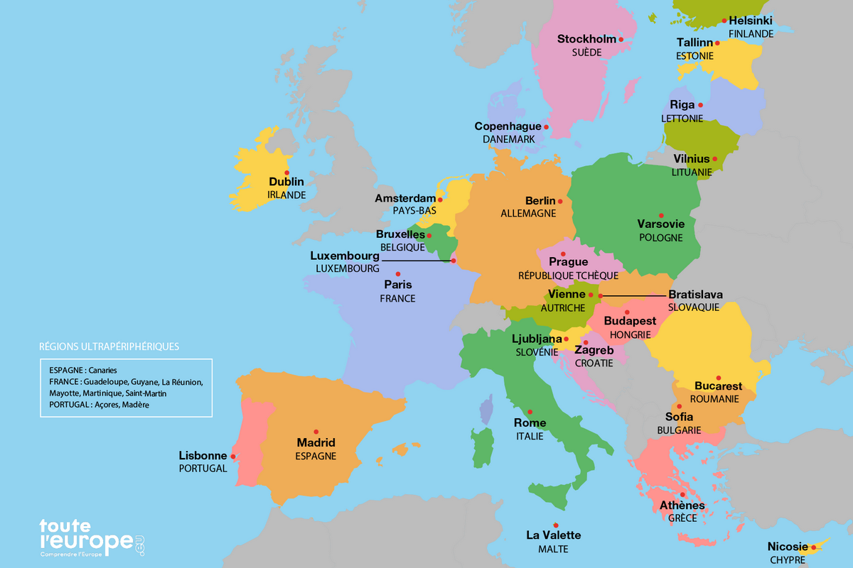 Décrypter 37+ imagen carte d'europe avec pays et capitales à imprimer