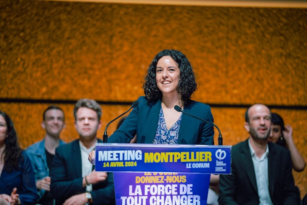 La candidate de LFI, Manon Aubry, en meeting à Montpellier mi-avril