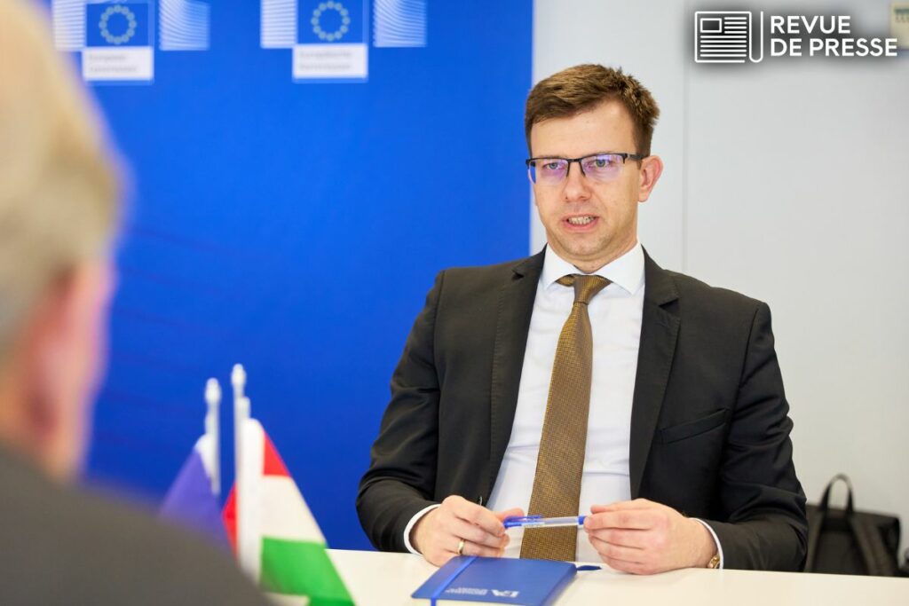 Le ministre hongrois des Affaires européennes János Bóka (ici à Bruxelles en février 2024) a détaillé lors d'une conférence de presse, mardi 18 juin, les sept priorités stratégiques que poursuivra Budapest pendant sa présidence tournante du Conseil de l'UE de juillet à décembre 2024 - Crédits : Claudio Centonze / Commission européenne